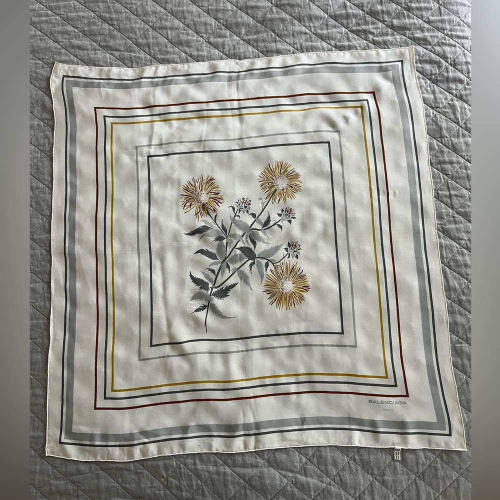 Vintage Balenciaga Paris Silk Scarf